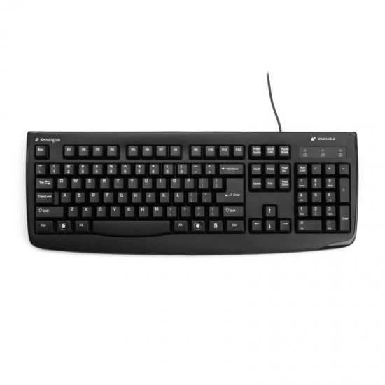 Kensington Pro Fit Washable Keyboard USB K64407US Black - US Layout Image