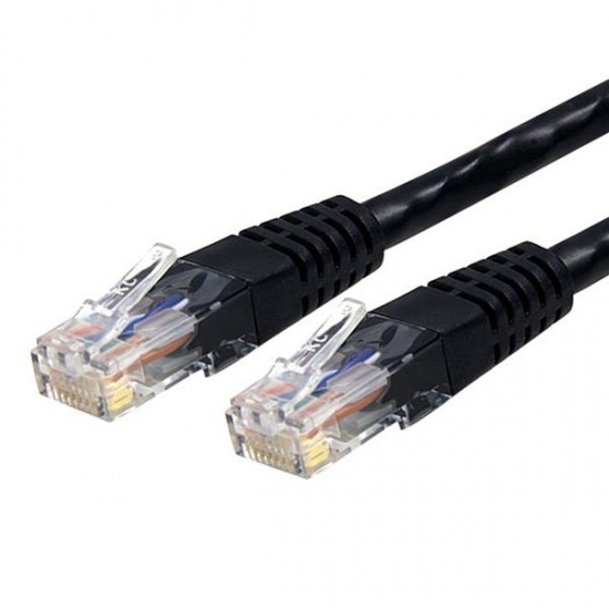 StarTech Cat 6 Black Molded RJ45 UTP Patch Cable Cord 2.13 Meter (7 FT) Image