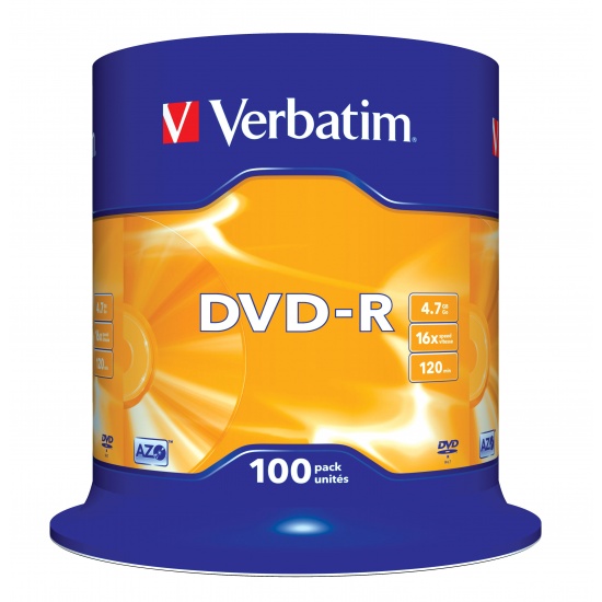 Verbatim DVD-R 16x 4.7GB 100-Pack Spindle Image
