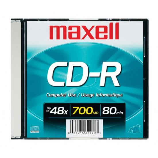 Maxell CD-R 48X 700MB 1-Pack Jewel Case Image