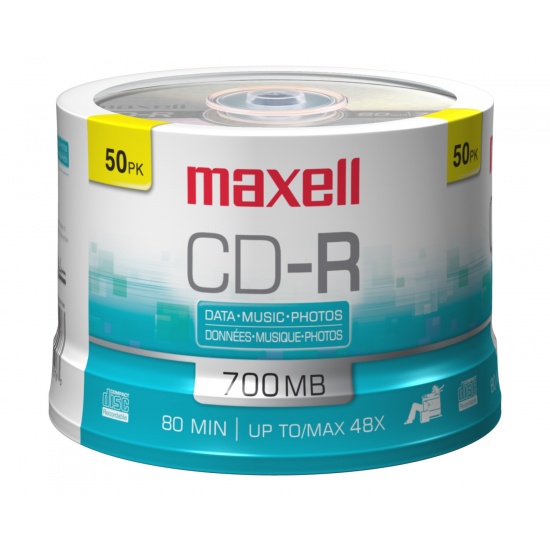 Maxell CD-R 48X 700MB 50-Pack Blank CD Spindle Image