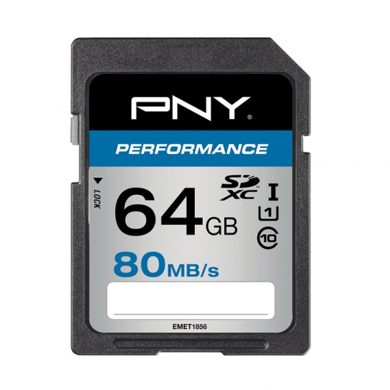 64GB PNY Performance SDXC UHS-I CL10 Memory Card Image