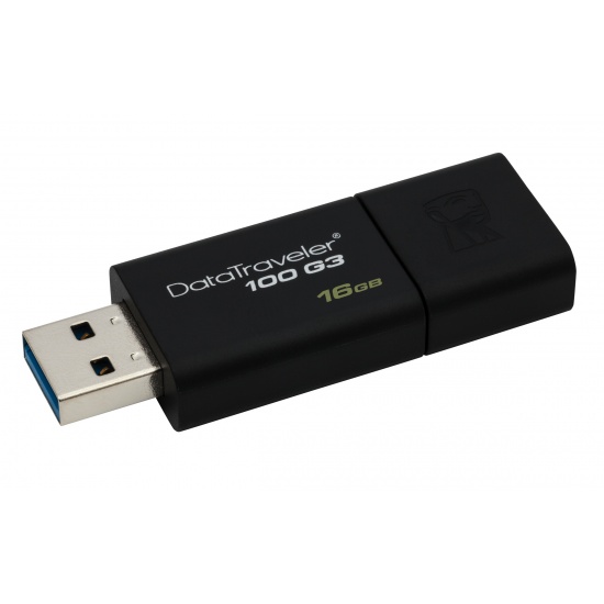 16GB Kingston DataTraveler 100 G3 USB3.0 Flash Drive Black Image