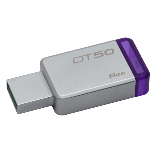 8GB Kingston DataTraveler 50 USB3.0 Flash Drive Purple/Silver Image