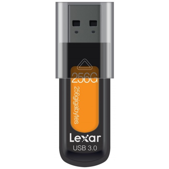 256GB Lexar JumpDrive S57 USB3.0 Flash Drive Black Orange Image