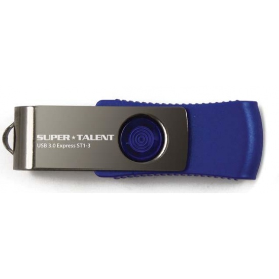 16GB Super Talent Technology USB 3.0 Flash Drive Blue/Silver Image