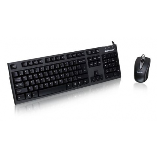 IOGEAR USB QWERTY Spill Proof Keyboard Mouse Combo Curved Space Bar Black - US Layout Image