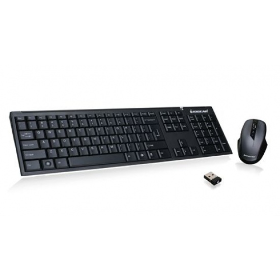 IOGEAR Wireless Keyboard and Mouse Combo 2.4GHz QWERTY Black - US Layout Image