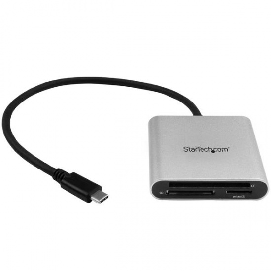 StarTech USB3.0 Flash Memory Multi-Card Reader/Writer - Black Silver Image