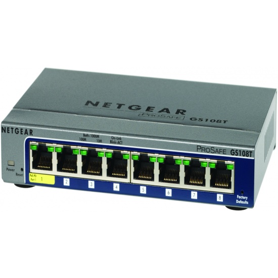 Netgear 8-Port 10/100/1000MBPS Managed Network Switch Power Over Ethernet (PoE) White Image