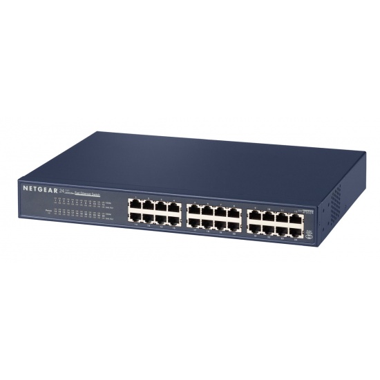 Netgear ProSAFE Jr 24-Port 10/100 (Fast Ethernet) Unmanaged Switch Blue Image