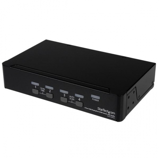 StarTech 4-Port KVM DisplayPort Switch with Audio - Black Image