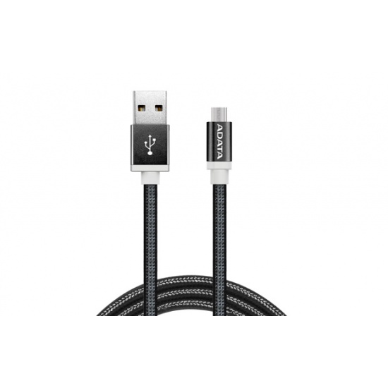 AData Android USB to Micro USB Charging/Sync Cable, 100cm - Black Image