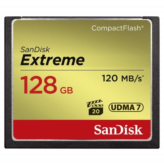 128GB Sandisk Extreme CompactFlash Card 567X Speed Image