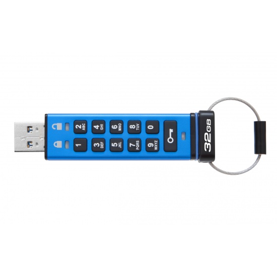 32GB Kingston DataTraveler 2000 Encrypted USB Flash Drive - Blue Image
