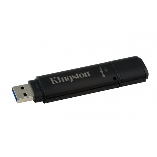 64GB Kingston DataTraveler 4000 G2 Encrypted USB 3.0 Flash Drive - Black Image