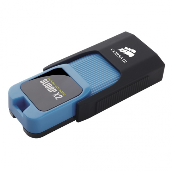 512GB Corsair Flash Voyager Slider X2 USB 3.0 Flash Drive - Black/Blue Image