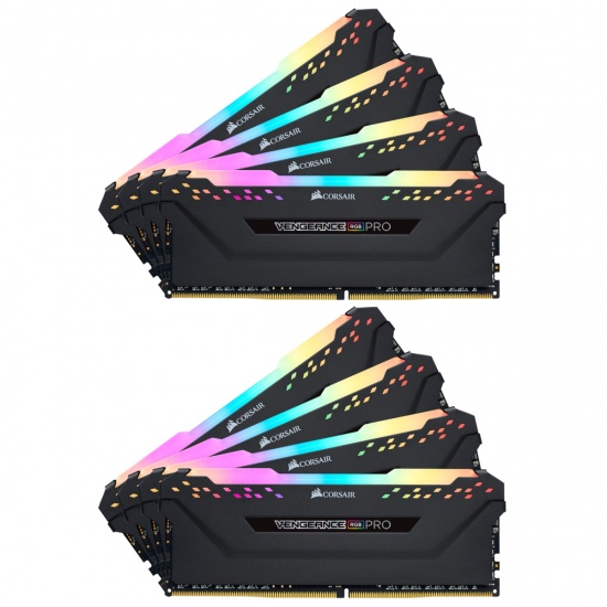 64GB Corsair Vengeance RGB Pro DDR4 2933MHz PC4-23400 CL16 Octuple Channel Kit (8x 8GB) Black Image