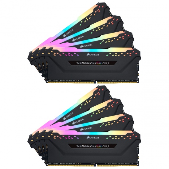 128GB Corsair Vengeance RGB Pro DDR4 3000MHz PC4-24000 CL16 Octuple Channel Kit (8x 16GB) Black Image