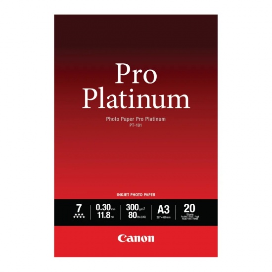Canon Glossy A3 11.7x16.5 Pro Platinum Photo Paper - 20 Sheets Image