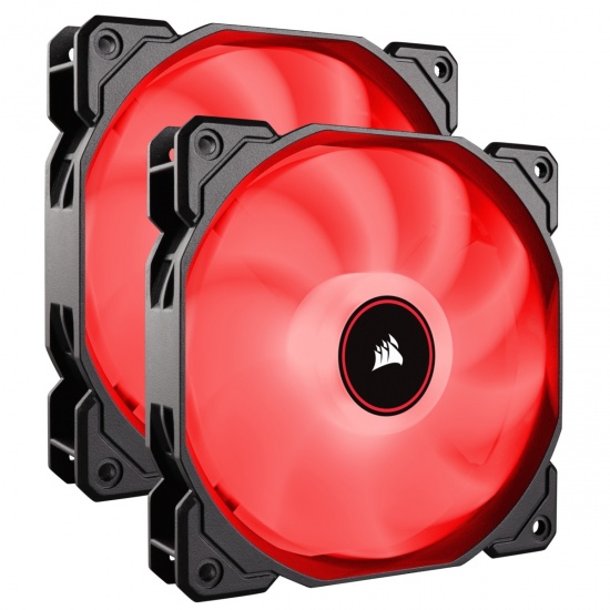 Corsair AF140 Air Series LED 140mm Computer Case Fans - Dual Pack - Red Image