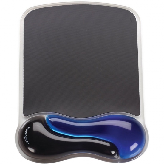 Kensington Duo Gel Wave Mouse Pad w/Wrist Rest - Black, Blue Image