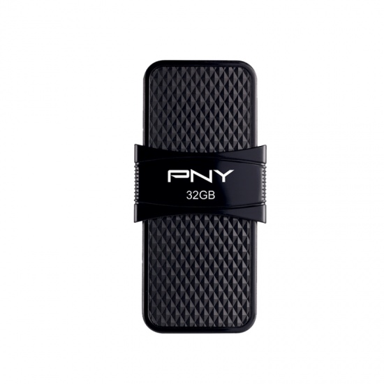 32GB PNY Duo Link OTG USB 3.1 Type-A/Type-C Flash Drive - Black Image