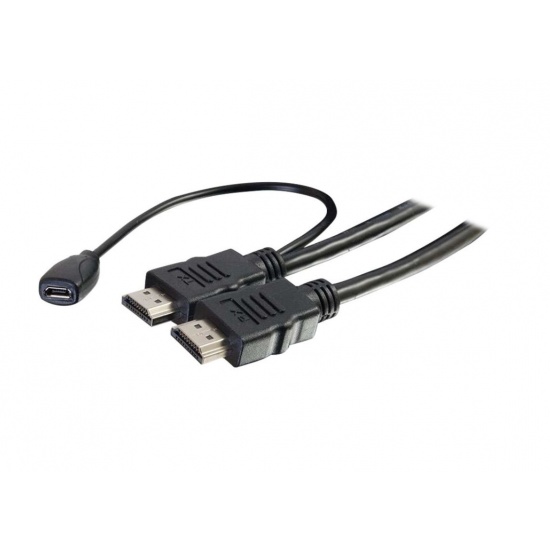 C2G 15ft High Speed HDMI to USB Cable w/Built-In Power Inserter Image
