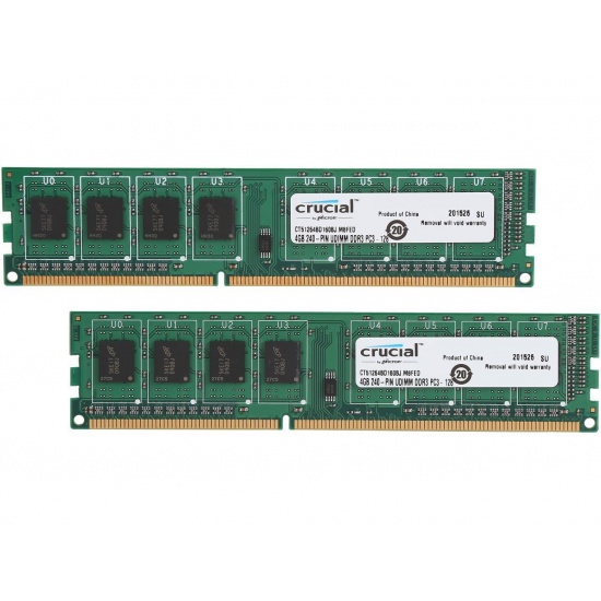 8GB Crucial DDR3 1600MHz CL11 Dual Channel Kit (2x 4GB) Image