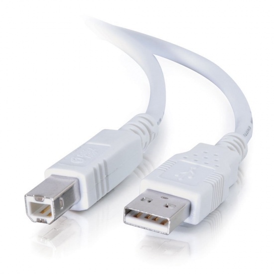 C2G 6.6ft USB 2.0-A to USB-B Cable - White Image