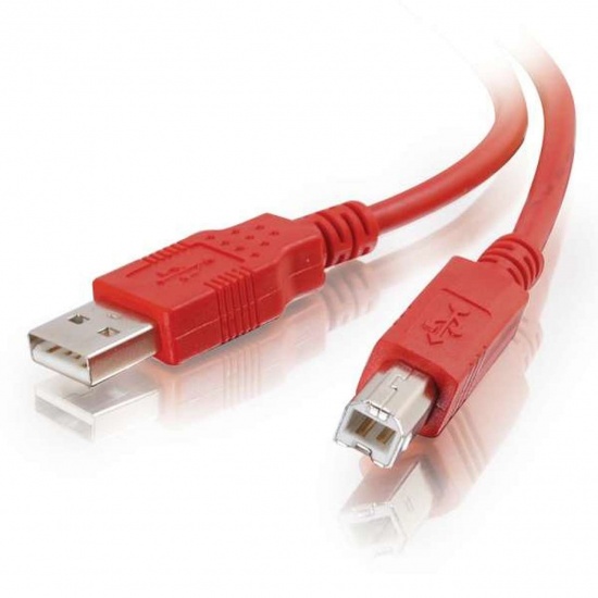C2G 6.6ft USB 2.0-A to USB-B Cable - Red Image