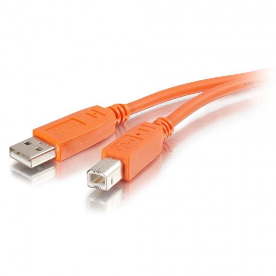 C2G 6.6ft USB 2.0-A to USB-B Cable - Orange Image