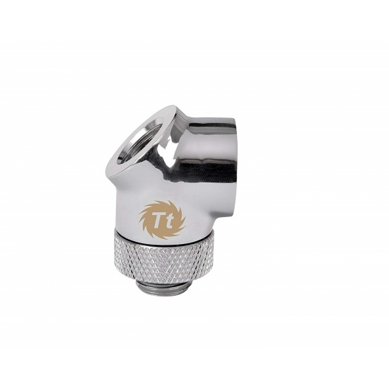 Thermaltake Pacific G1/4 45° x 90° Adapter Cooling Fitting - Chrome Image