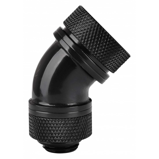 Thermaltake Pacific G1/4 16mm OD 45° PETG Tube Cooling Fitting - Black Image