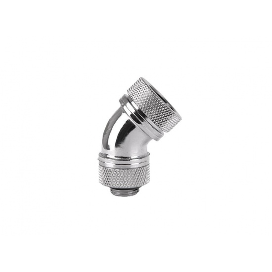 Thermaltake Pacific G1/4 16mm OD 45° PETG Tube Cooling Fitting - Chrome Image