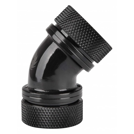 Thermaltake Pacific G1/4 16mm OD 45° PETG Dual Compression Tube Cooling Fitting - Black Image