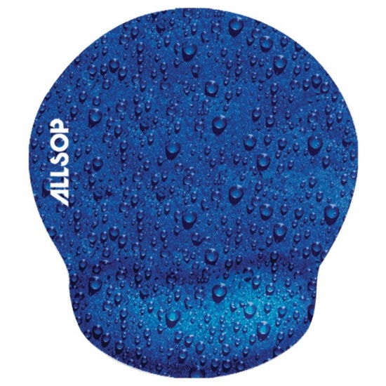 Allsop Memory Foam Raindrop Mouse Pad w/Wrist Rest - Blue Image