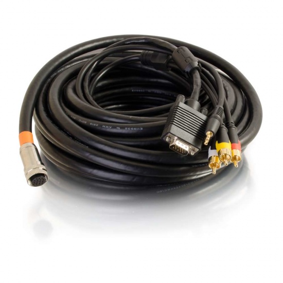 C2G 35ft Multi-Format In-Wall CMG-Rated RapidRun to VGA/Stereo/Composite/RCA Stereo Cable Image
