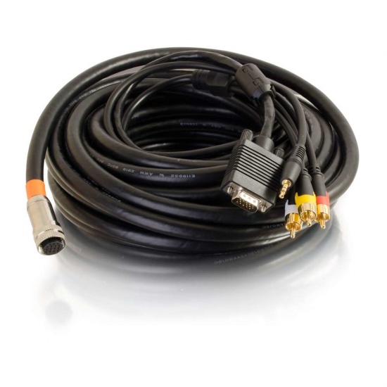 C2G 50ft Multi-Format In-Wall CMG-Rated RapidRun to VGA/Stereo/Composite/RCA Stereo Cable Image