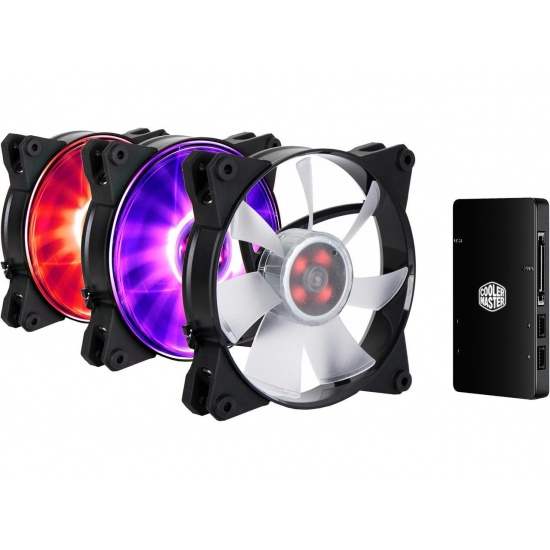 Cooler Master MasterFan Pro 120mm RGB Computer Case Fans w/RGB Controller - Triple Pack Image