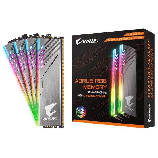 16GB Gigabyte Aorus RGB DDR4 3200MHz CL16 Dual Channel Kit (2x 8GB) w/2x Demo Kits Image