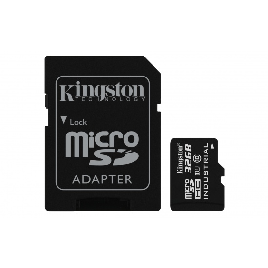 32GB Kingston Industrial Temperature microSDHC CL10 UHS-1 U1 Memory Card w/Adapter Image 32GB Kingston Industrial Temperature microSDHC CL10 UHS-1 U1 Memory Card w/Adapter Image