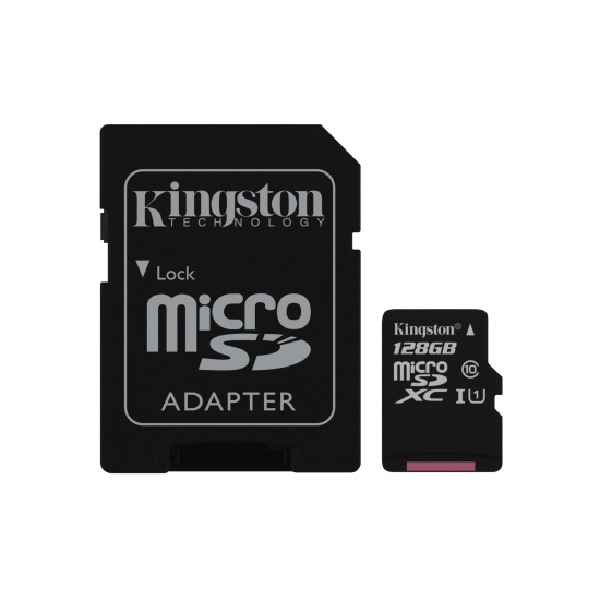 128GB Kingston Canvas Select microSDXC CL10 UHS-1 U1 Memory Card w/Adapter Image