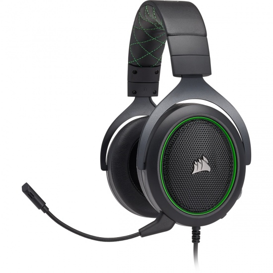 Corsair HS50 Wired Stereo Gaming Headset w/Microphone - Green Image