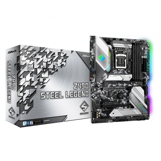 ASRock Steel Legend Z490 RGB Intel ATX DDR4-SDRAM Motherboard Image