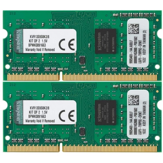8GB Kingston ValueRAM DDR3 SO-DIMM 1333MHz PC3-10600 CL9 Dual Channel Kit (2x 4GB) Image