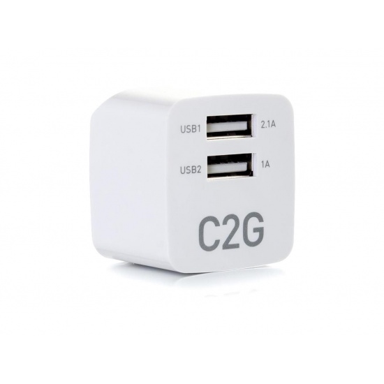 C2G 2-Port 5V USB Wall Charger - White Image