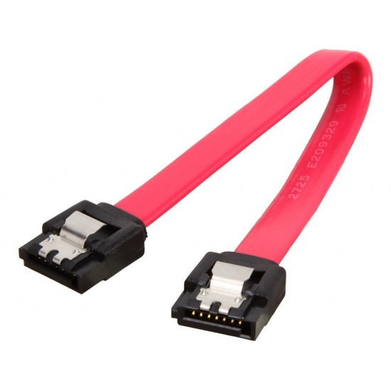 Startech 8in SATA Cable w/Latches - Red Image
