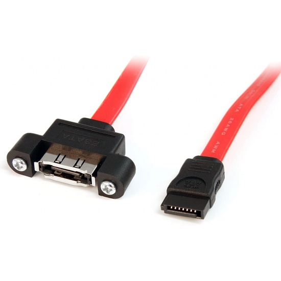 Startech 1ft SATA to eSATA Panel Mount Cable - Red Image