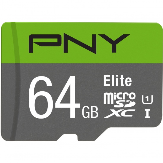 PNY Elite Class microSDXC CL10 UHS-1 Flash Memory Card - 64GB Image
